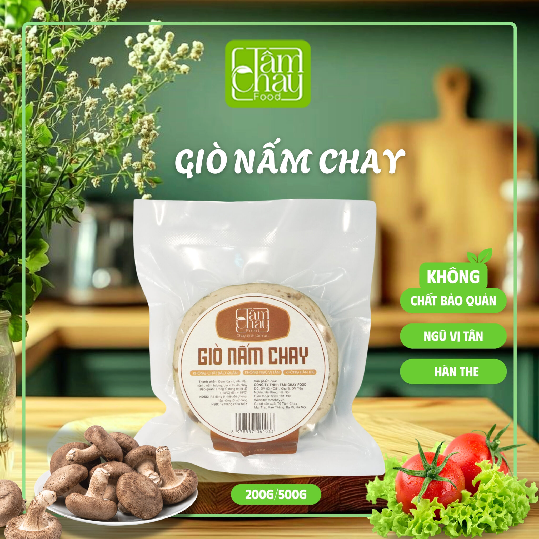 Giò Nấm Chay 500g